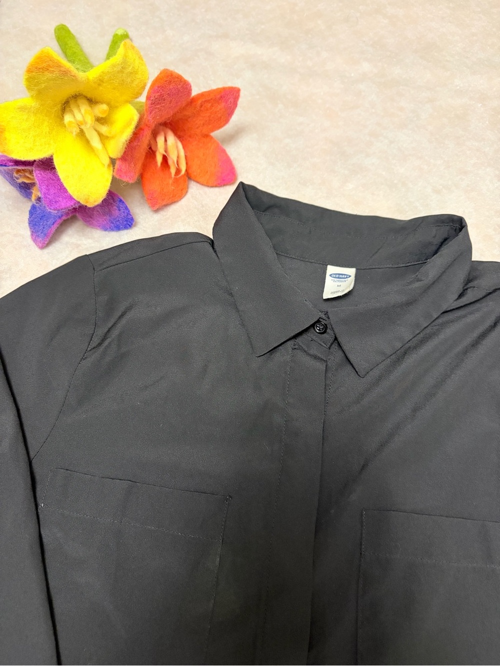 Old Navy Black Button-Up Blazer Jacket